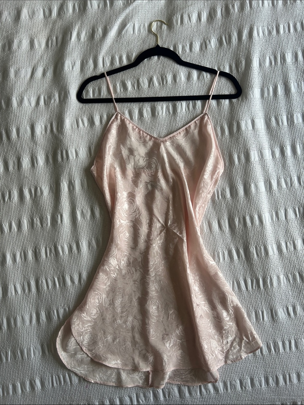 Vintage La SENZA Light Pink Floral Jacquard Slip Dress